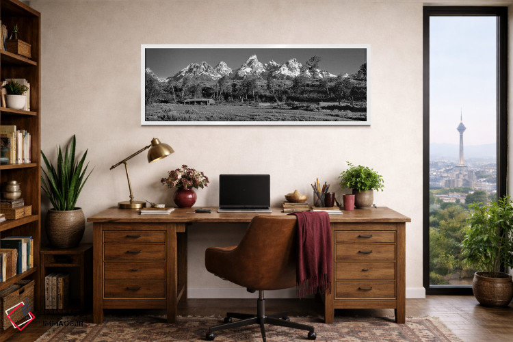 تابلو دکوراتیو Grand Teton National Park, Hut at Ranch" - "ایالات متحد… اثر پانورامیک ایمجز - D1W