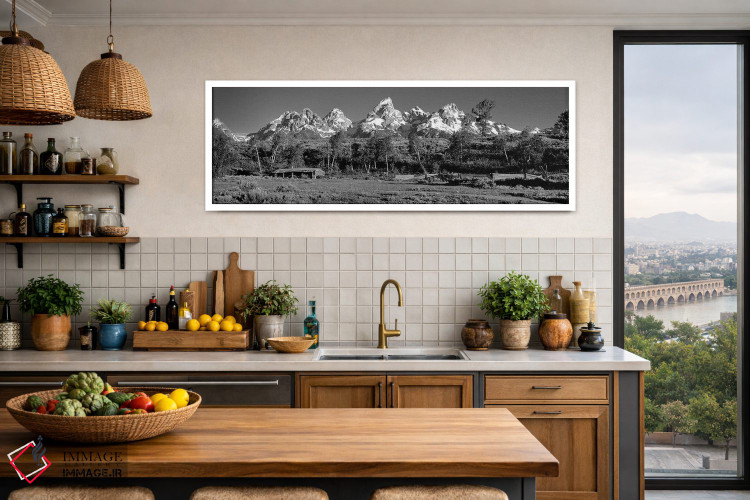 تابلو دکوراتیو Grand Teton National Park, Hut at Ranch" - "ایالات متحد… اثر پانورامیک ایمجز - D3W