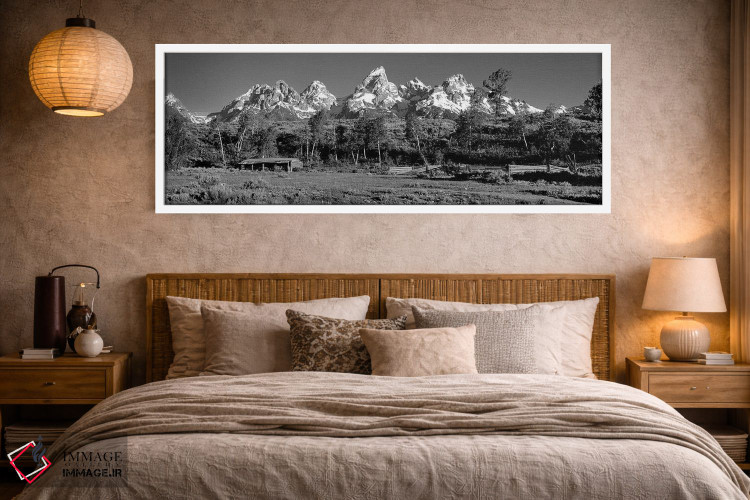 تابلو دکوراتیو Grand Teton National Park, Hut at Ranch" - "ایالات متحد… اثر پانورامیک ایمجز - D4W