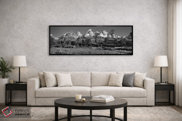 تابلو دکوراتیو Grand Teton National Park, Hut at Ranch" - "ایالات متحد… اثر پانورامیک ایمجز - D6B