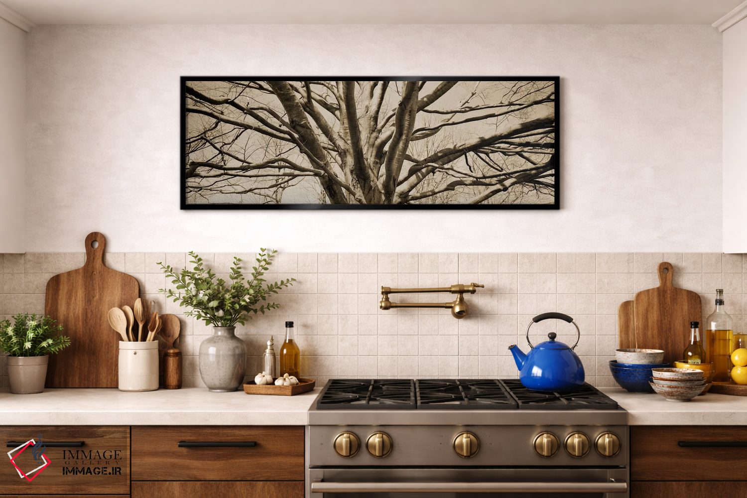 تابلو دکوراتیو نما از زاویه پایین از درختی بی برگ اثر پانورامیک ایمجز - D2B