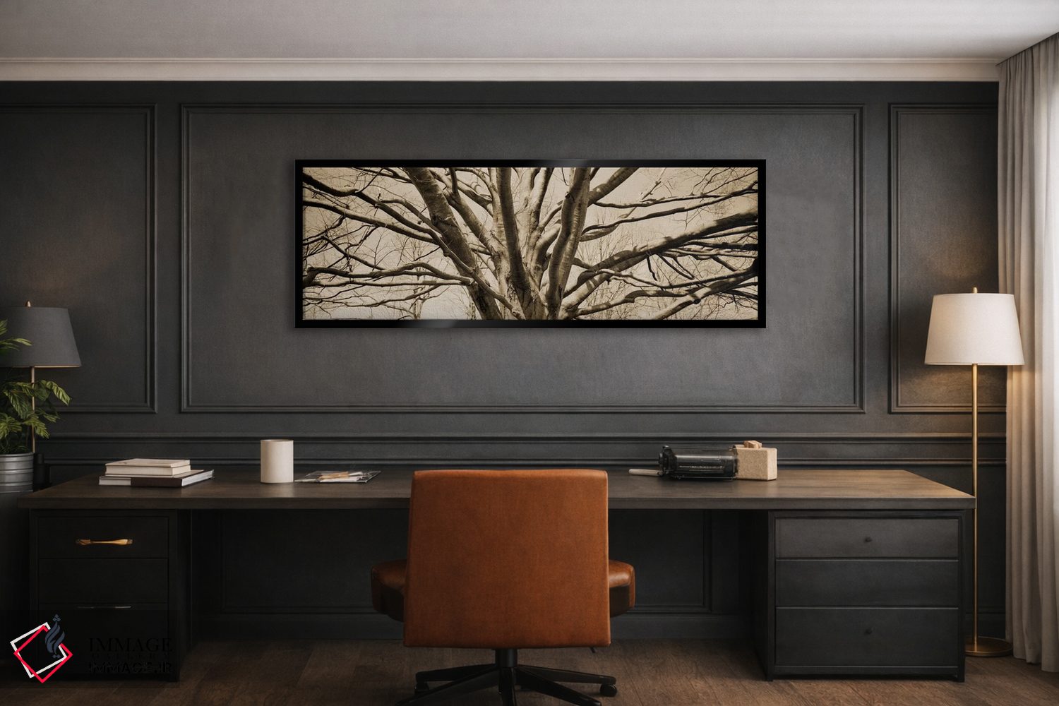 تابلو دکوراتیو نما از زاویه پایین از درختی بی برگ اثر پانورامیک ایمجز - D4B