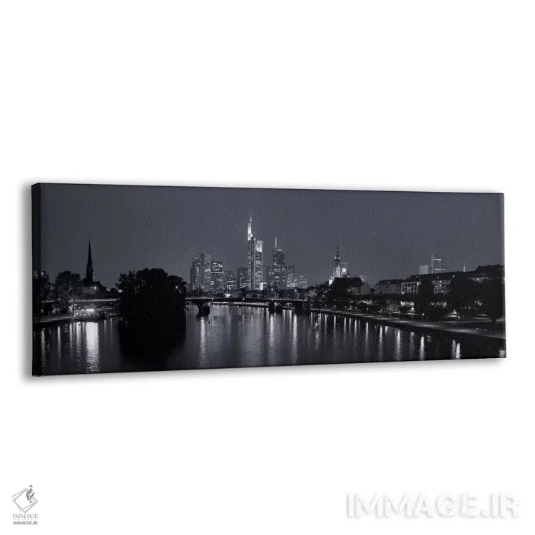 تابلو دکوراتیو Main River, Frankfurt, Hesse, Germany" - "بازتاب ساختما… اثر پانورامیک ایمجز - نمای پرسپکتیو محصول