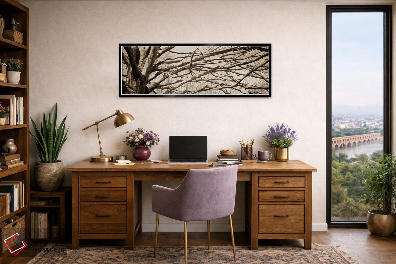 تابلو دکوراتیو نما از زاویه پایین از درختی بی برگ - شماره ۲ اثر پانورامیک ایمجز - D2B