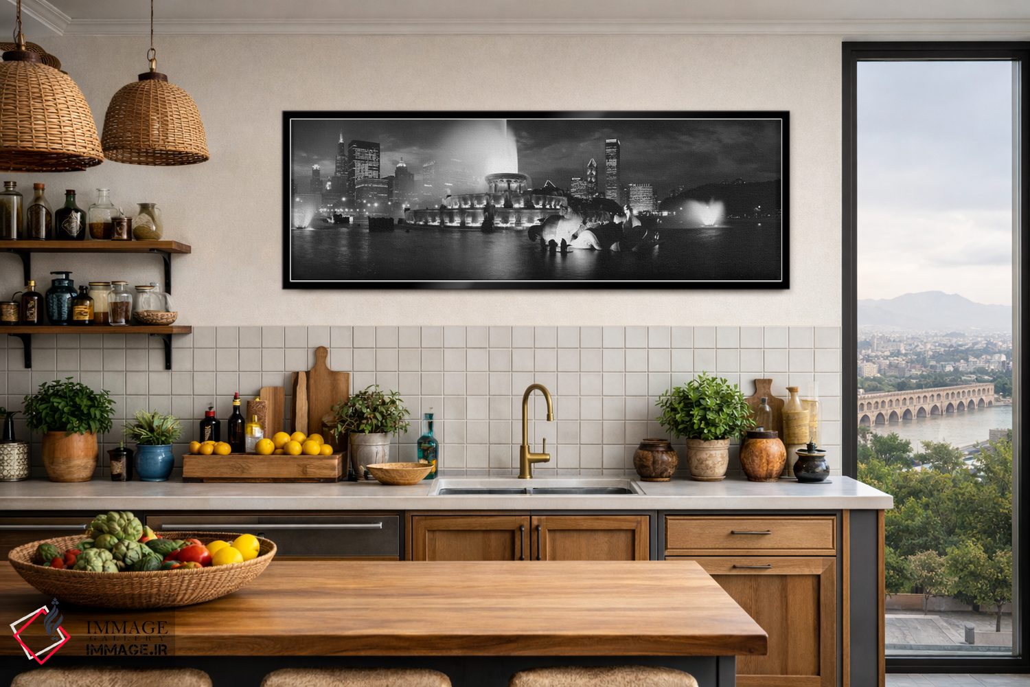 تابلو دکوراتیو Grant Park, Chicago, Illinois, USA" - "آب نما باکینگهام… اثر پانورامیک ایمجز - D5B