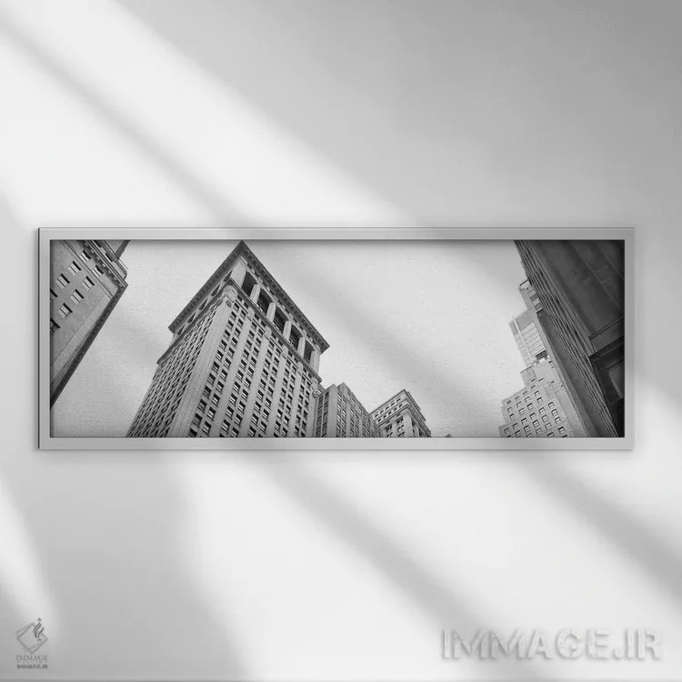 تابلو دکوراتیو Wall Street, Lower Manhattan, Manhattan, New York City… اثر پانورامیک ایمجز - نمای قابدار سفید