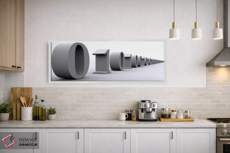 تابلو دکوراتیو اعداد باینری به صورت ردیفی اثر پانورامیک ایمجز - D1W