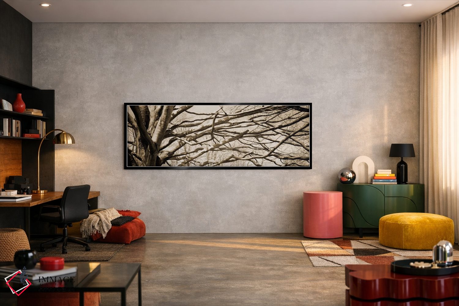 تابلو دکوراتیو نما از زاویه پایین از درختی بی برگ - شماره ۲ اثر پانورامیک ایمجز - D6B