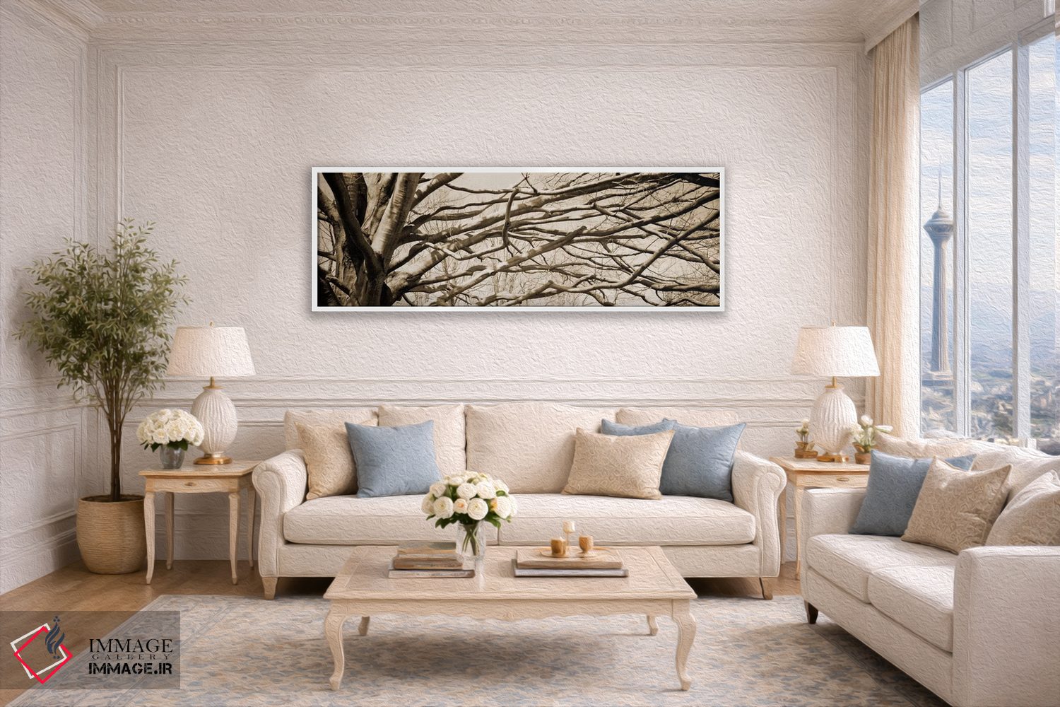 تابلو دکوراتیو نما از زاویه پایین از درختی بی برگ - شماره ۲ اثر پانورامیک ایمجز - D5W