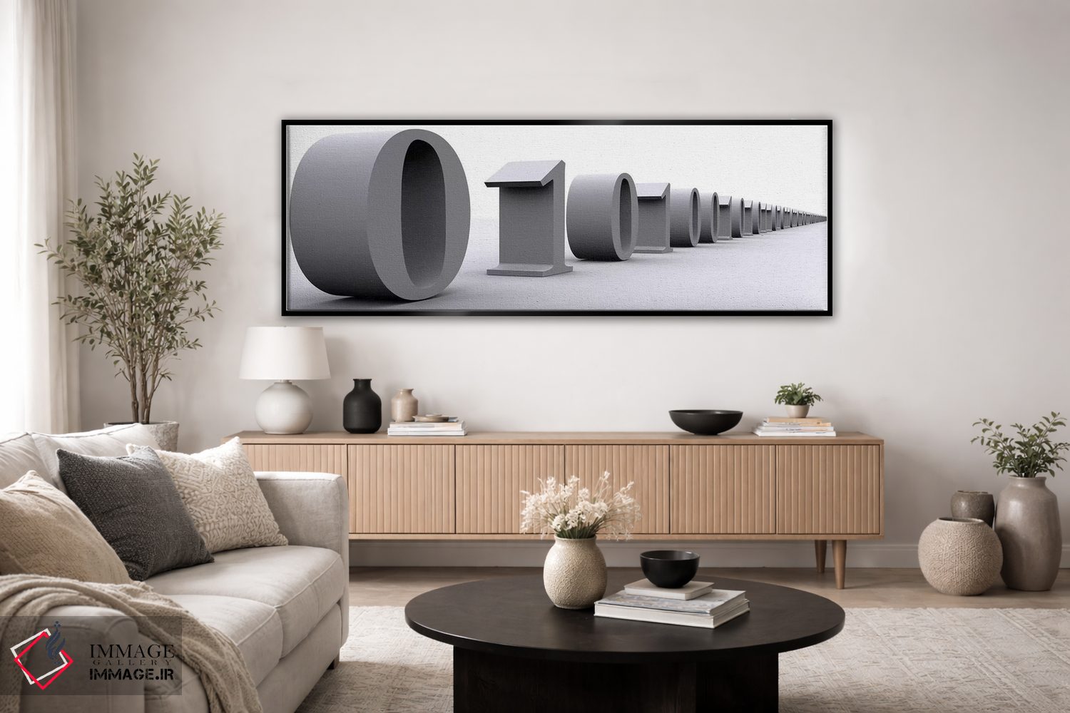 تابلو دکوراتیو اعداد باینری به صورت ردیفی اثر پانورامیک ایمجز - D4B