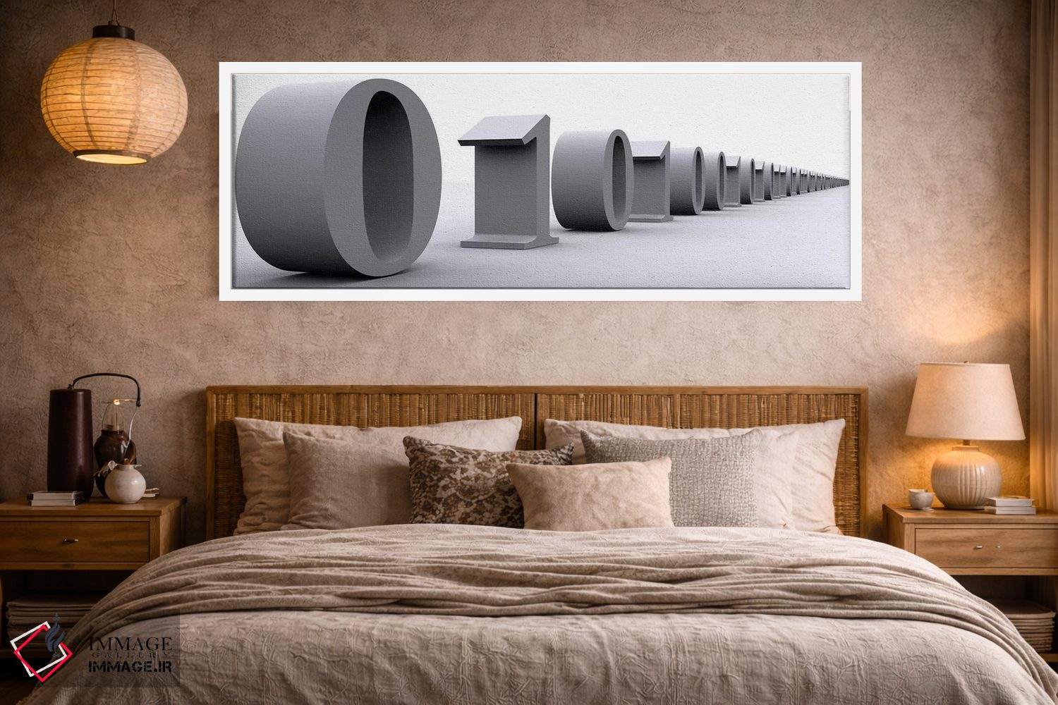 تابلو دکوراتیو اعداد باینری به صورت ردیفی اثر پانورامیک ایمجز - D3W