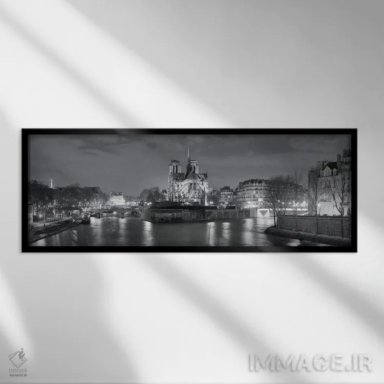 تابلو دکوراتیو Paris, Ile-de-France, France" - "کلیسای نوتردام و برج ا… اثر پانورامیک ایمجز - نمای قابدار مشکی