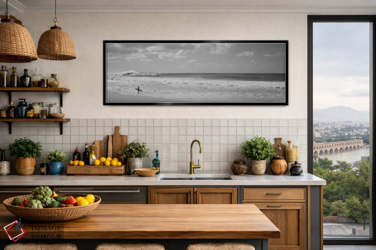 تابلو دکوراتیو North Shore, Oahu, Hawaii, USA" - "موج سوار ایستاده بر… اثر پانورامیک ایمجز - D4B