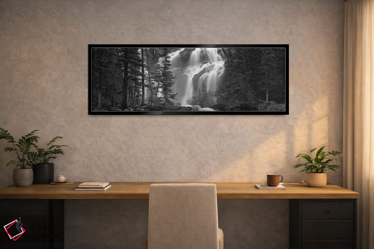 تابلو دکوراتیو Banff, Alberta, Canada" - "آبشار در یک جنگل، بنف، آلبرت… اثر پانورامیک ایمجز - D2B