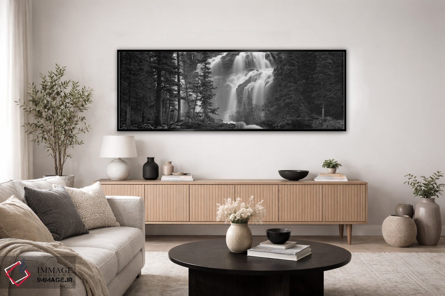 تابلو دکوراتیو Banff, Alberta, Canada" - "آبشار در یک جنگل، بنف، آلبرت… اثر پانورامیک ایمجز - D5B