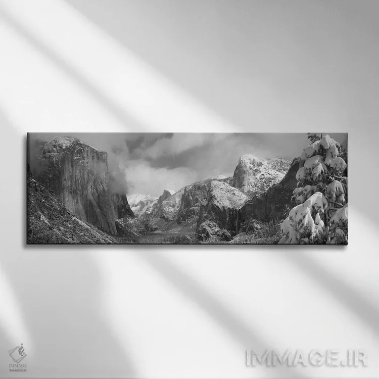 تابلو دکوراتیو Tunnel View, El Capitan, Half Dome, Bridal Veil, Yosemi… اثر پانورامیک ایمجز - نمای روبهرو روی دیوار