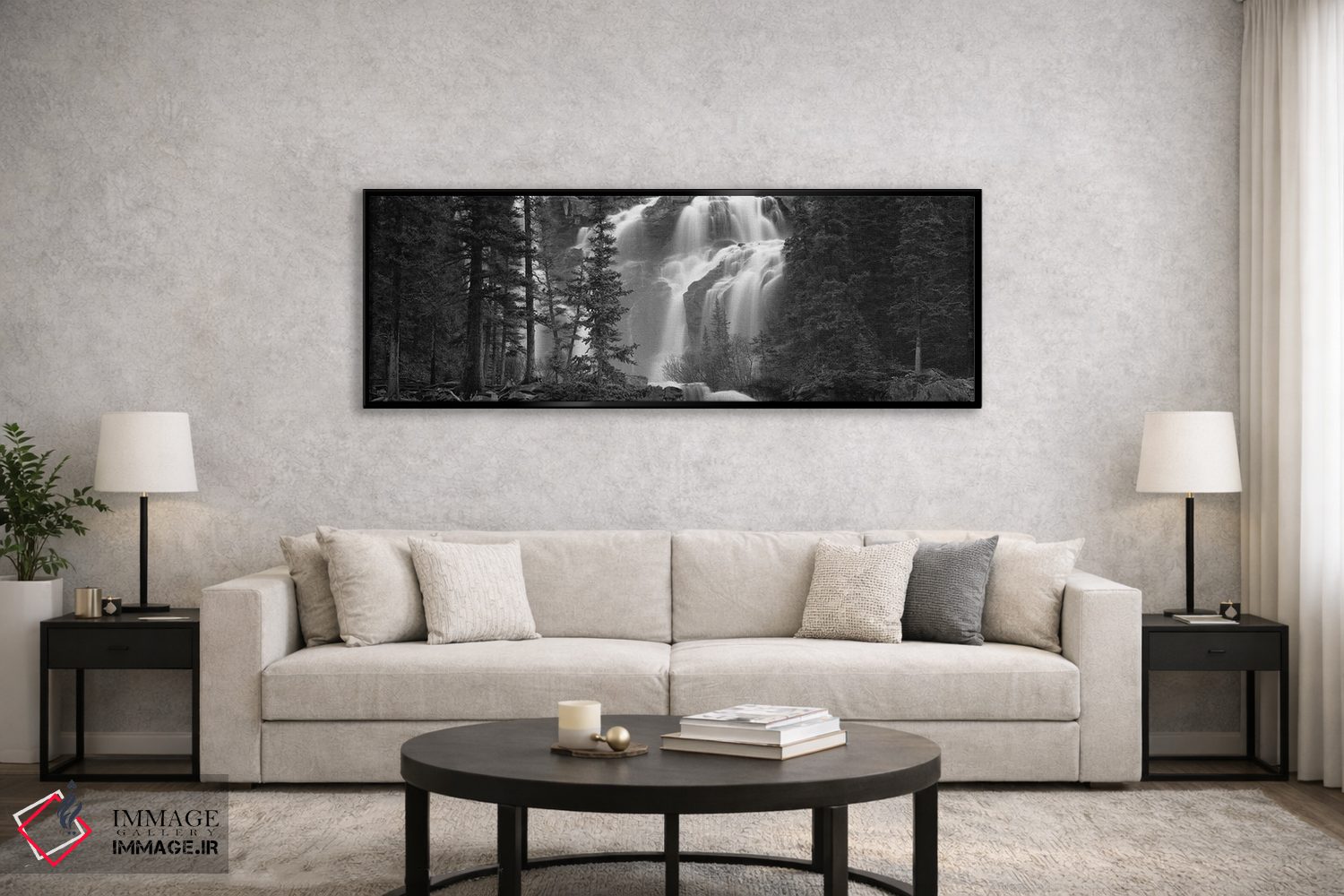 تابلو دکوراتیو Banff, Alberta, Canada" - "آبشار در یک جنگل، بنف، آلبرت… اثر پانورامیک ایمجز - D6B