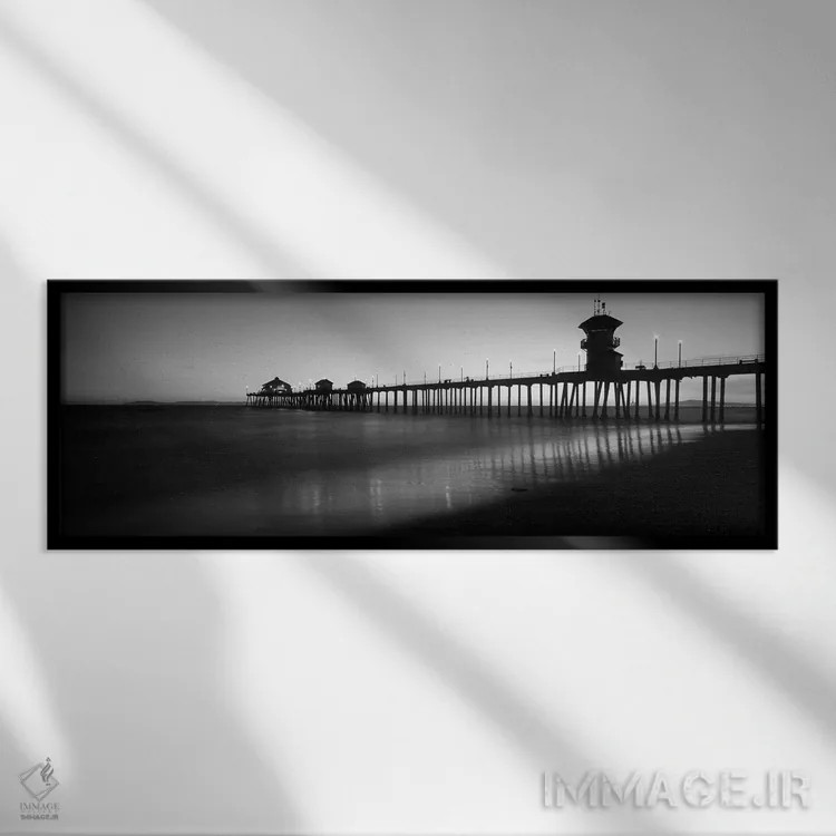 تابلو دکوراتیو Huntington Beach Pier, Huntington Beach, Orange County… اثر پانورامیک ایمجز - نمای قابدار مشکی