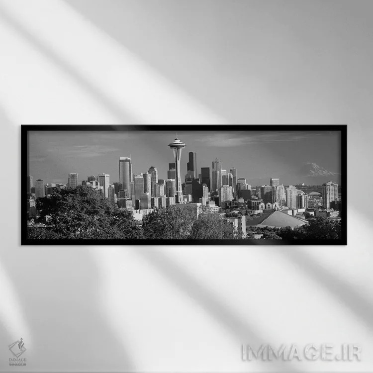 تابلو دکوراتیو Space Needle, Seattle, King County, Washington State, U… اثر پانورامیک ایمجز - نمای قابدار مشکی