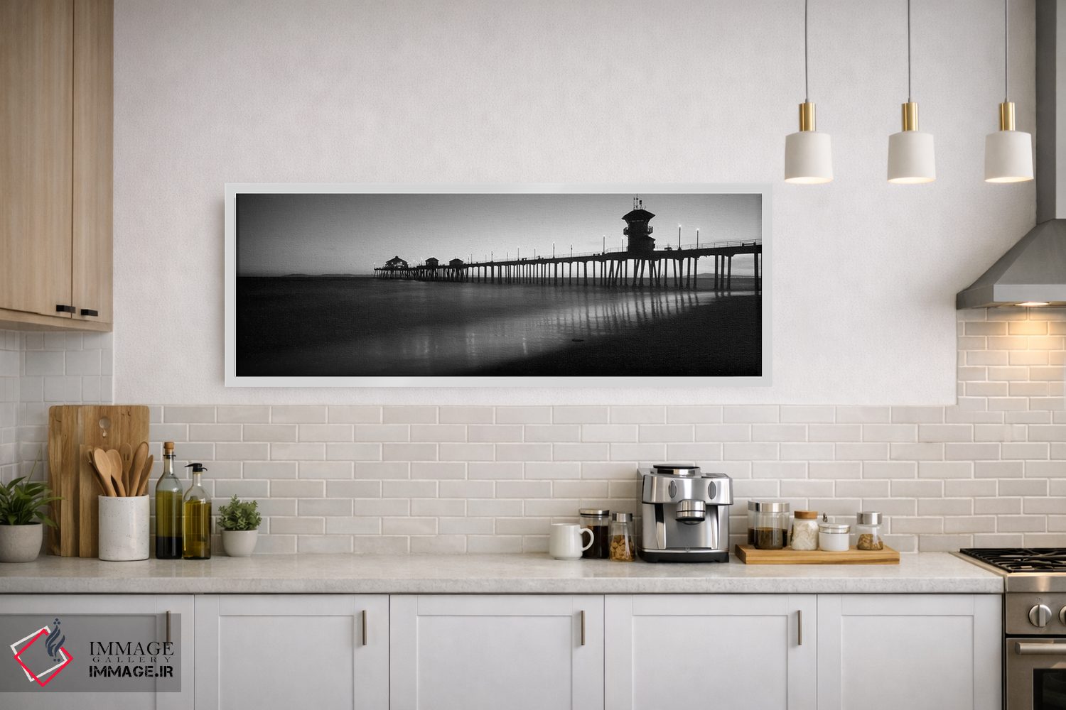 تابلو دکوراتیو Huntington Beach Pier, Huntington Beach, Orange County… اثر پانورامیک ایمجز - D1W