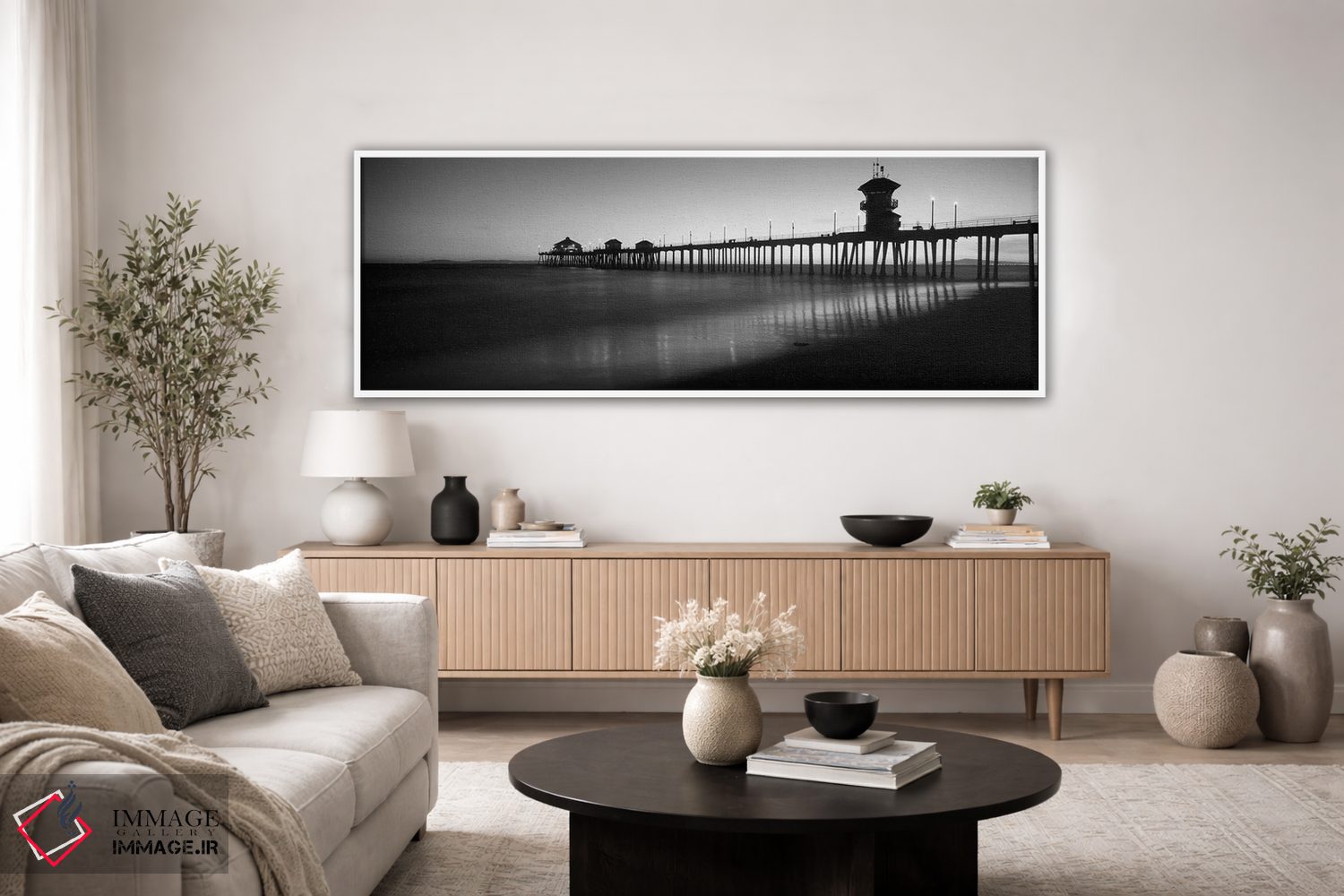 تابلو دکوراتیو Huntington Beach Pier, Huntington Beach, Orange County… اثر پانورامیک ایمجز - D3W