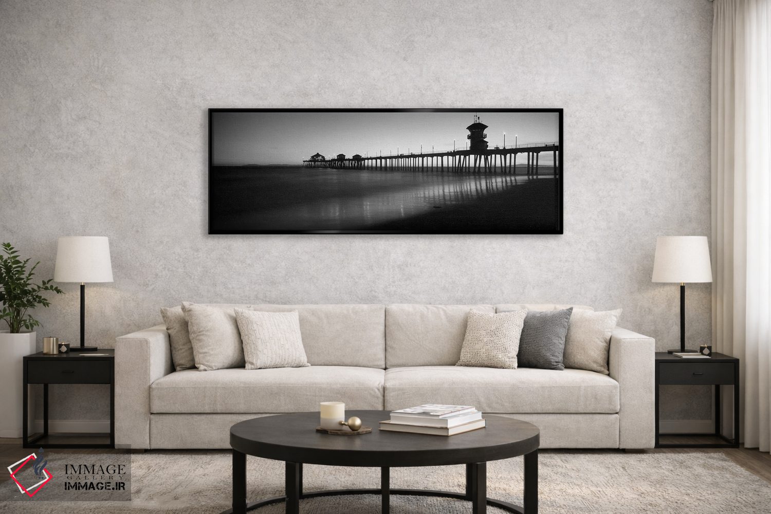 تابلو دکوراتیو Huntington Beach Pier, Huntington Beach, Orange County… اثر پانورامیک ایمجز - D6B