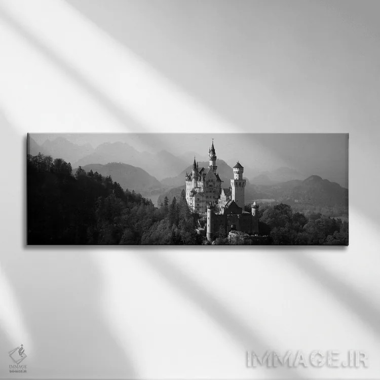 تابلو دکوراتیو Neuschwanstein Castle, Bavaria, Germany" - "قلعه ای بر… اثر پانورامیک ایمجز - نمای روبهرو روی دیوار