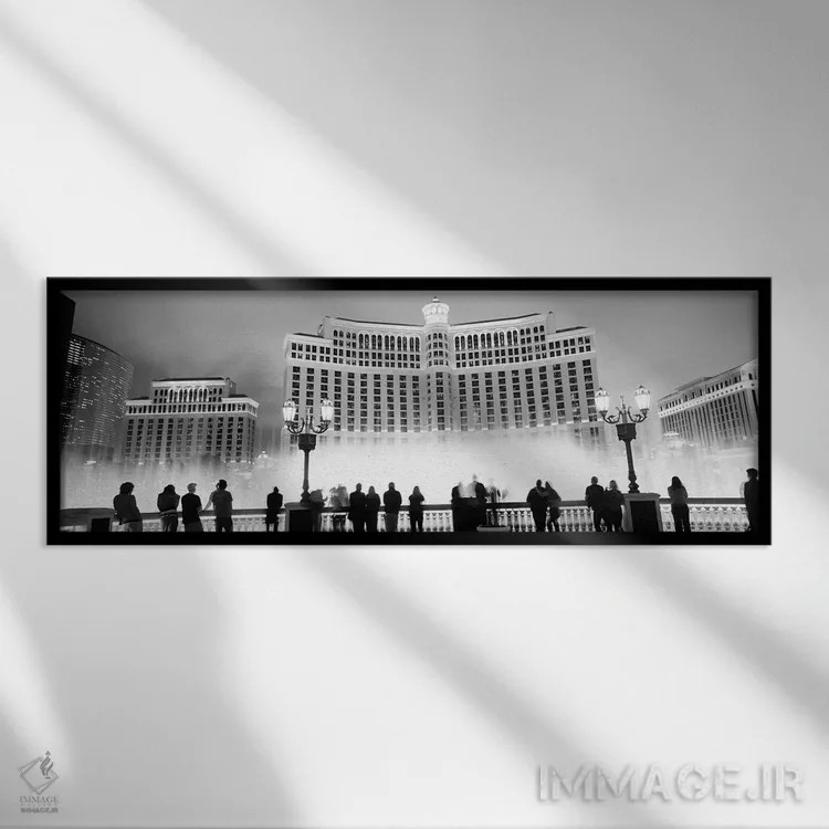 تابلو دکوراتیو Bellagio Resort And Casino, The Strip, Las Vegas, Nevad… اثر پانورامیک ایمجز - نمای قابدار مشکی