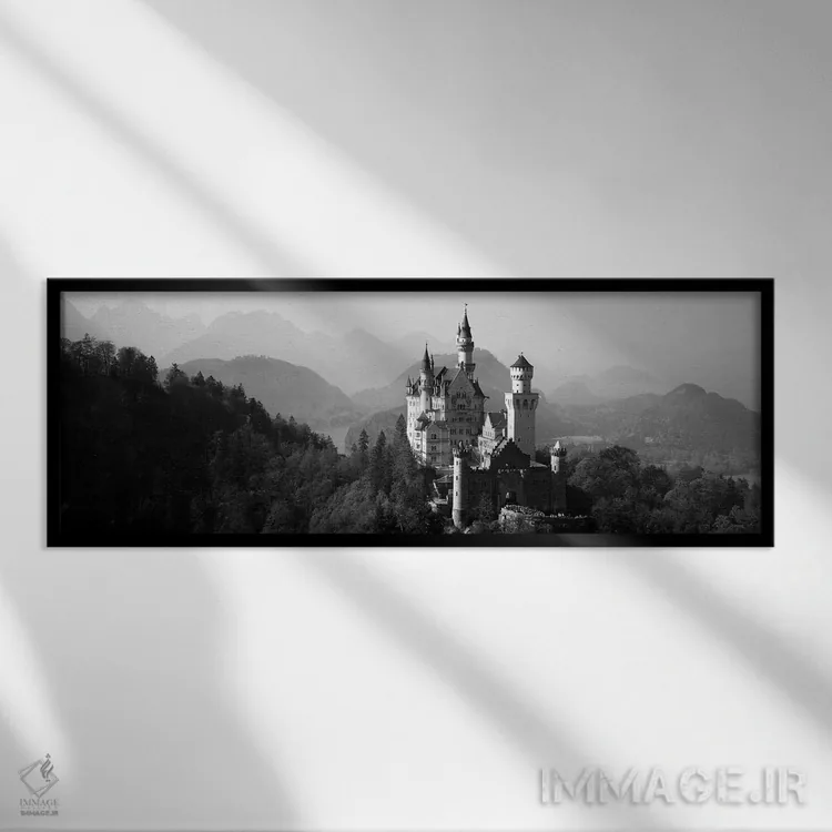 تابلو دکوراتیو Neuschwanstein Castle, Bavaria, Germany" - "قلعه ای بر… اثر پانورامیک ایمجز - نمای قابدار مشکی