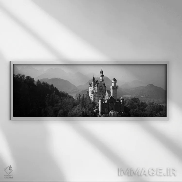 تابلو دکوراتیو Neuschwanstein Castle, Bavaria, Germany" - "قلعه ای بر… اثر پانورامیک ایمجز - نمای قابدار سفید