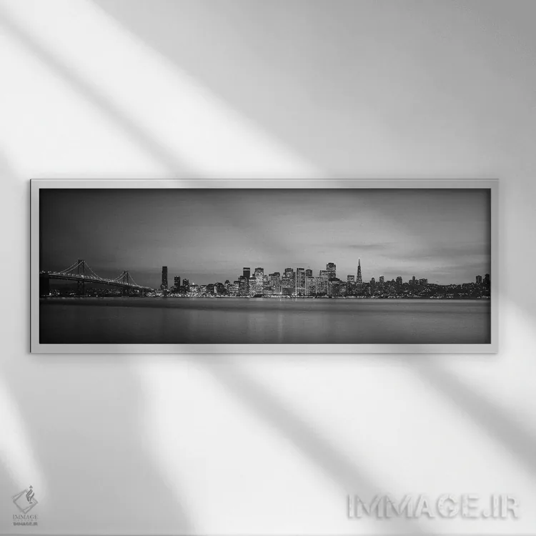 تابلو دکوراتیو Bay Bridge, San Francisco Bay, San Francisco, Californi… اثر پانورامیک ایمجز - نمای قابدار سفید