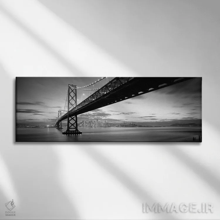تابلو دکوراتیو Bay Bridge, San Francisco, California, USA" - "شفق، پل… اثر پانورامیک ایمجز - نمای روبهرو روی دیوار