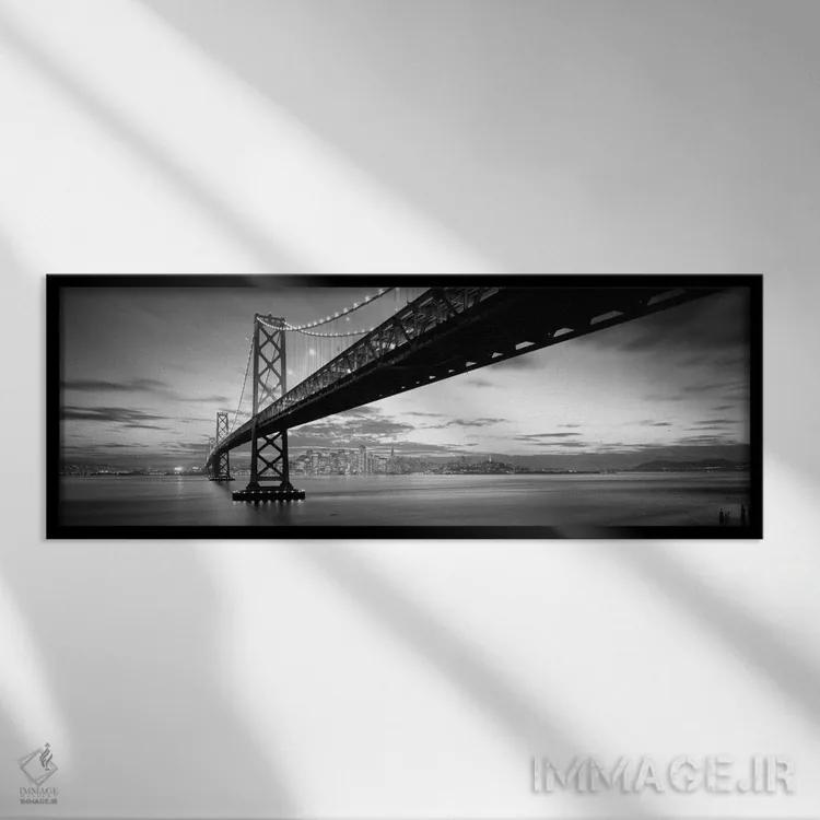 تابلو دکوراتیو Bay Bridge, San Francisco, California, USA" - "شفق، پل… اثر پانورامیک ایمجز - نمای قابدار مشکی