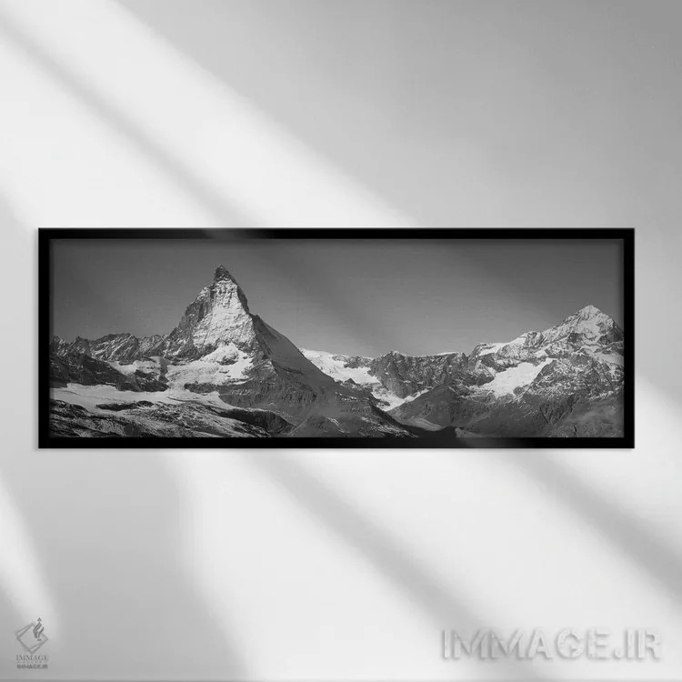 تابلو دکوراتیو ماترهورن، سوئیس اثر پانورامیک ایمجز - نمای قابدار مشکی