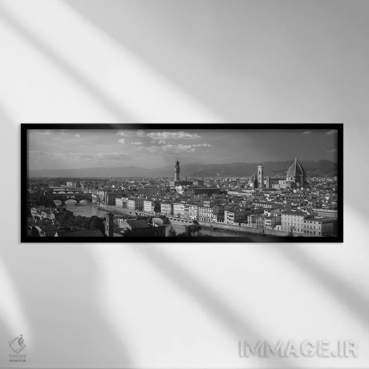 تابلو دکوراتیو فلورانس، ایتالیا اثر پانورامیک ایمجز - نمای قابدار مشکی