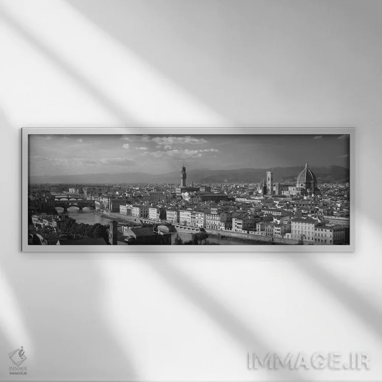 تابلو دکوراتیو فلورانس، ایتالیا اثر پانورامیک ایمجز - نمای قابدار سفید