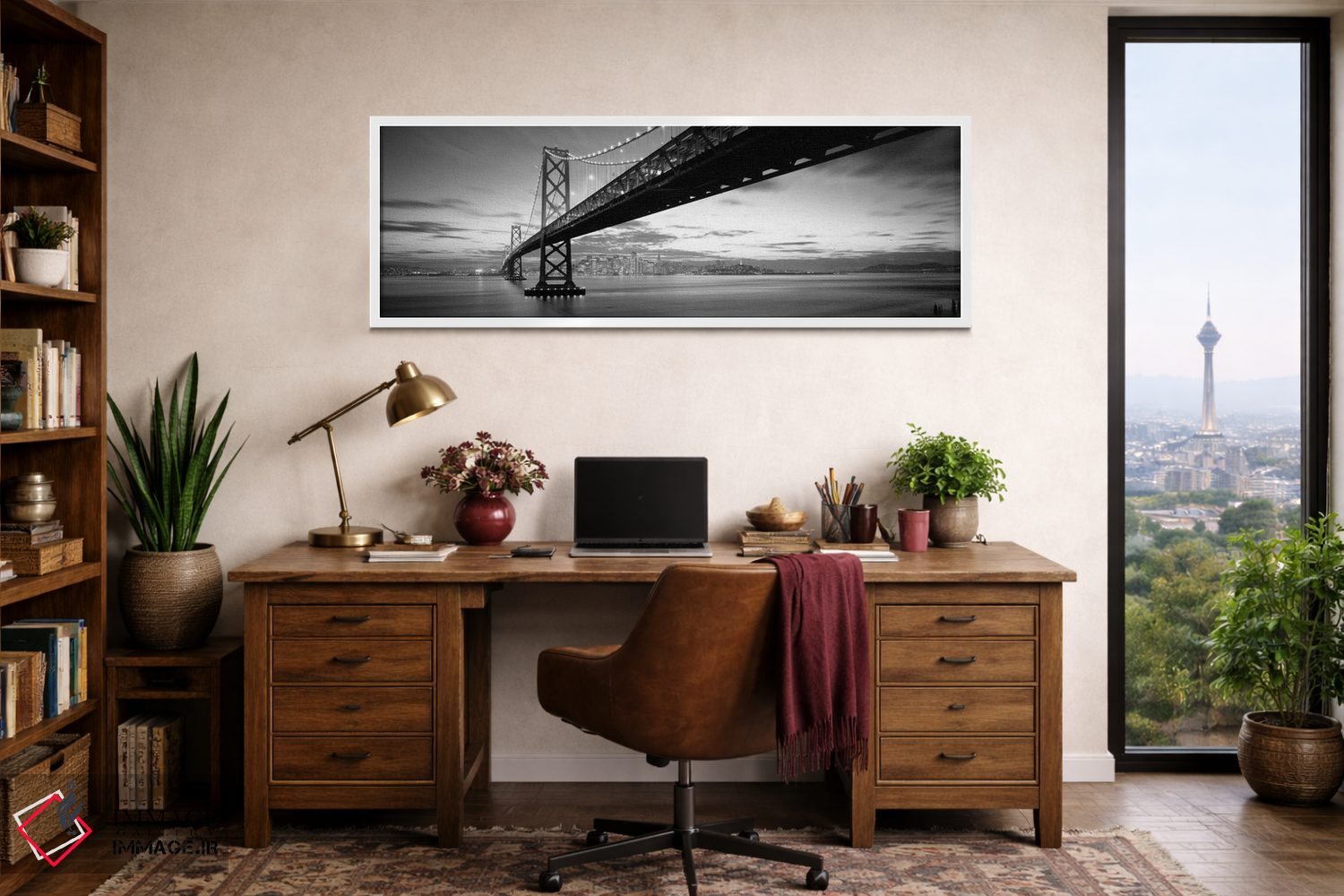 تابلو دکوراتیو Bay Bridge, San Francisco, California, USA" - "شفق، پل… اثر پانورامیک ایمجز - D1W