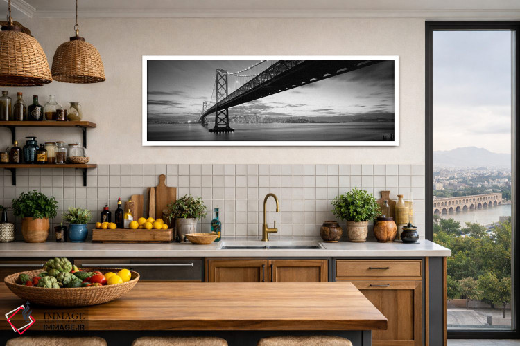 تابلو دکوراتیو Bay Bridge, San Francisco, California, USA" - "شفق، پل… اثر پانورامیک ایمجز - D2W