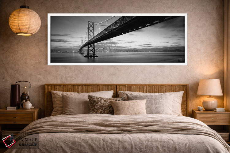 تابلو دکوراتیو Bay Bridge, San Francisco, California, USA" - "شفق، پل… اثر پانورامیک ایمجز - D3W