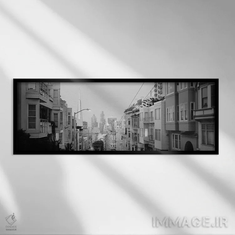 تابلو دکوراتیو ایالات متحده آمریکا، کالیفرنیا، سانفرانسیسکو، آپارتمان… اثر پانورامیک ایمجز - نمای قابدار مشکی