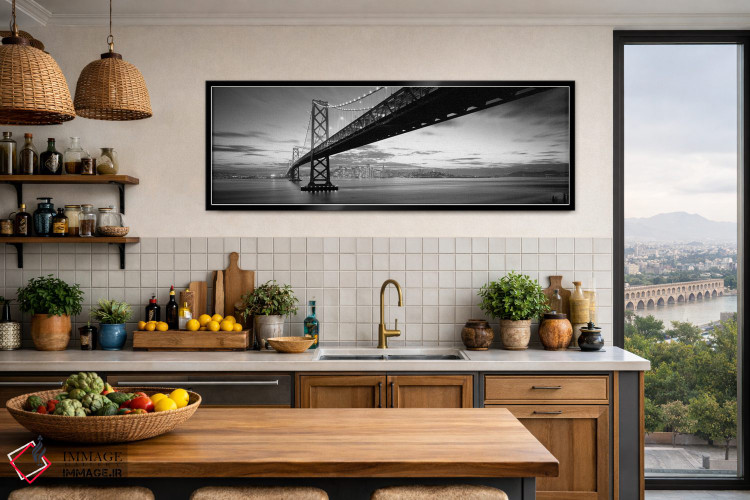 تابلو دکوراتیو Bay Bridge, San Francisco, California, USA" - "شفق، پل… اثر پانورامیک ایمجز - D5B