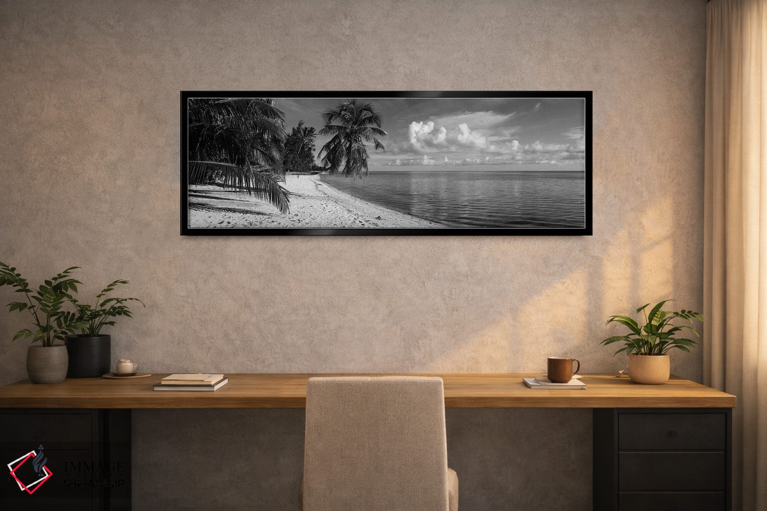 تابلو دکوراتیو درختان نخل در ساحل، ساحل ماتیره، بورابورا، پلی نزی فران… اثر پانورامیک ایمجز - D2B