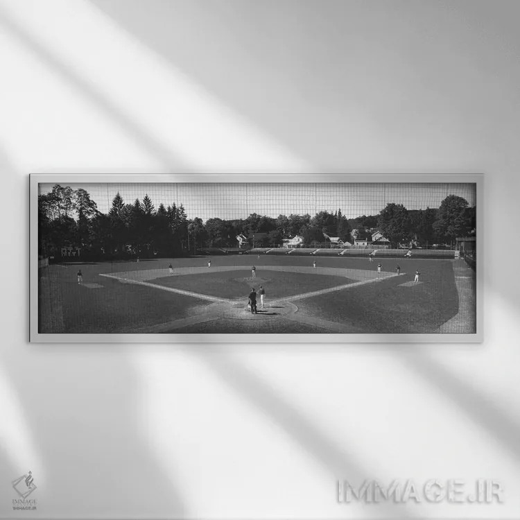 تابلو دکوراتیو میدان داوبل دی، کوپرستاون، نیویورک، ایالات متحده آمریکا اثر پانورامیک ایمجز - نمای قابدار سفید