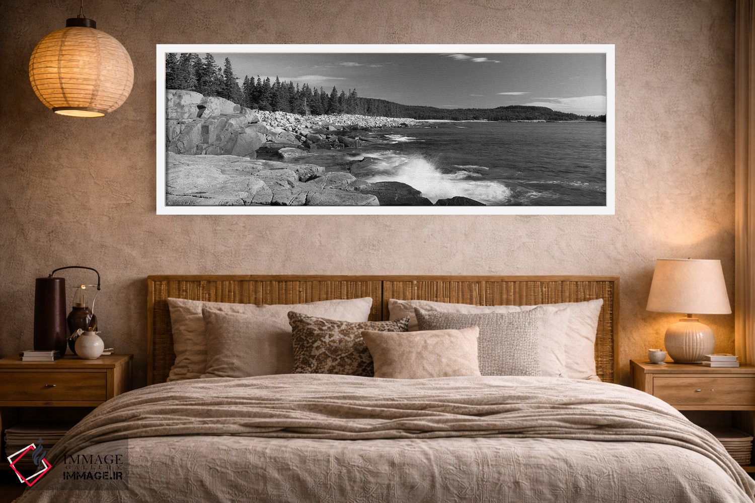 تابلو دکوراتیو امواج شکسته شده روی صخره ها در ساحل، پارک ملی آکادیا، ش… اثر پانورامیک ایمجز - D4W