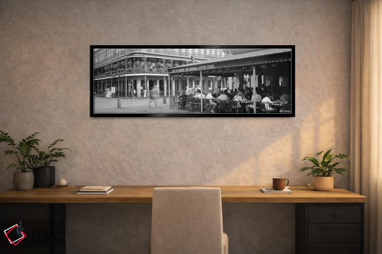 تابلو دکوراتیو کافه دو موند، محله فرانسه، نیو اورلئان، لوئیزیانا، ایال… اثر پانورامیک ایمجز - D2B