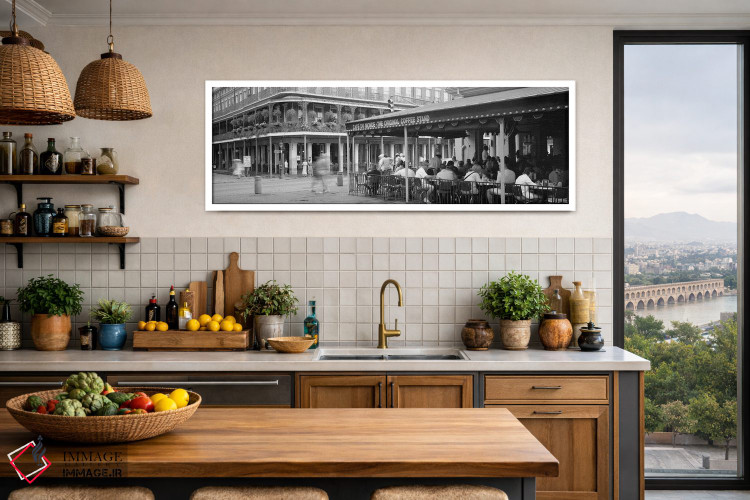 تابلو دکوراتیو کافه دو موند، محله فرانسه، نیو اورلئان، لوئیزیانا، ایال… اثر پانورامیک ایمجز - D3W