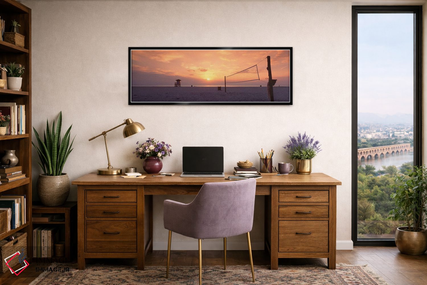 تابلو دکوراتیو غروب خورشید بر فراز ساحل، خلیج مکزیک، ساحل ونیز، ونیز… اثر پانورامیک ایمجز - D2B