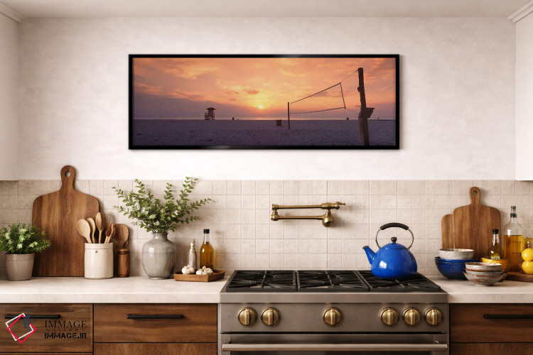 تابلو دکوراتیو غروب خورشید بر فراز ساحل، خلیج مکزیک، ساحل ونیز، ونیز… اثر پانورامیک ایمجز - D3B