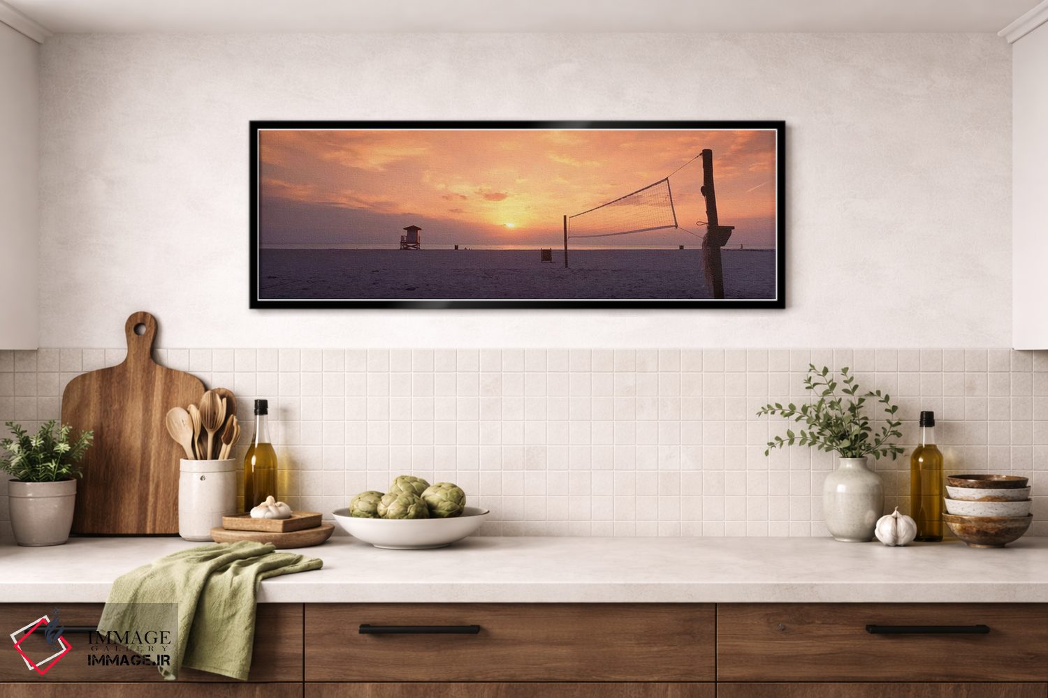 تابلو دکوراتیو غروب خورشید بر فراز ساحل، خلیج مکزیک، ساحل ونیز، ونیز… اثر پانورامیک ایمجز - D4B
