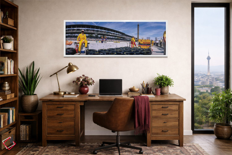 تابلو دکوراتیو رانندگان خودروهای موتوری در حال آماده شدن برای مسابقه… اثر پانورامیک ایمجز - D1W